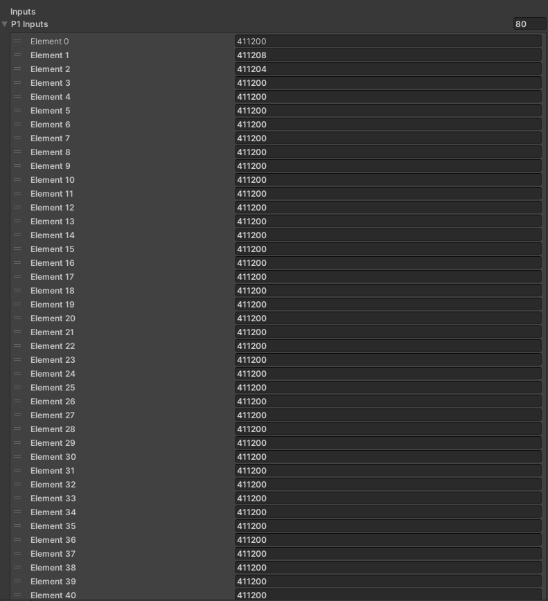 List of binary input data.